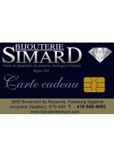 Carte-cadeau de la Bijouterie Simard de Saguenay